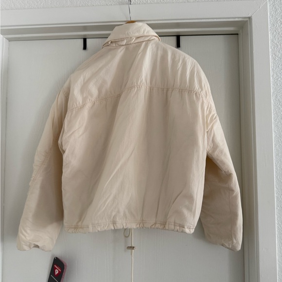 NWT Free People FP Movement Off The Bleachers Coach’s Jacket in Cream XS - Picture 5 of 6